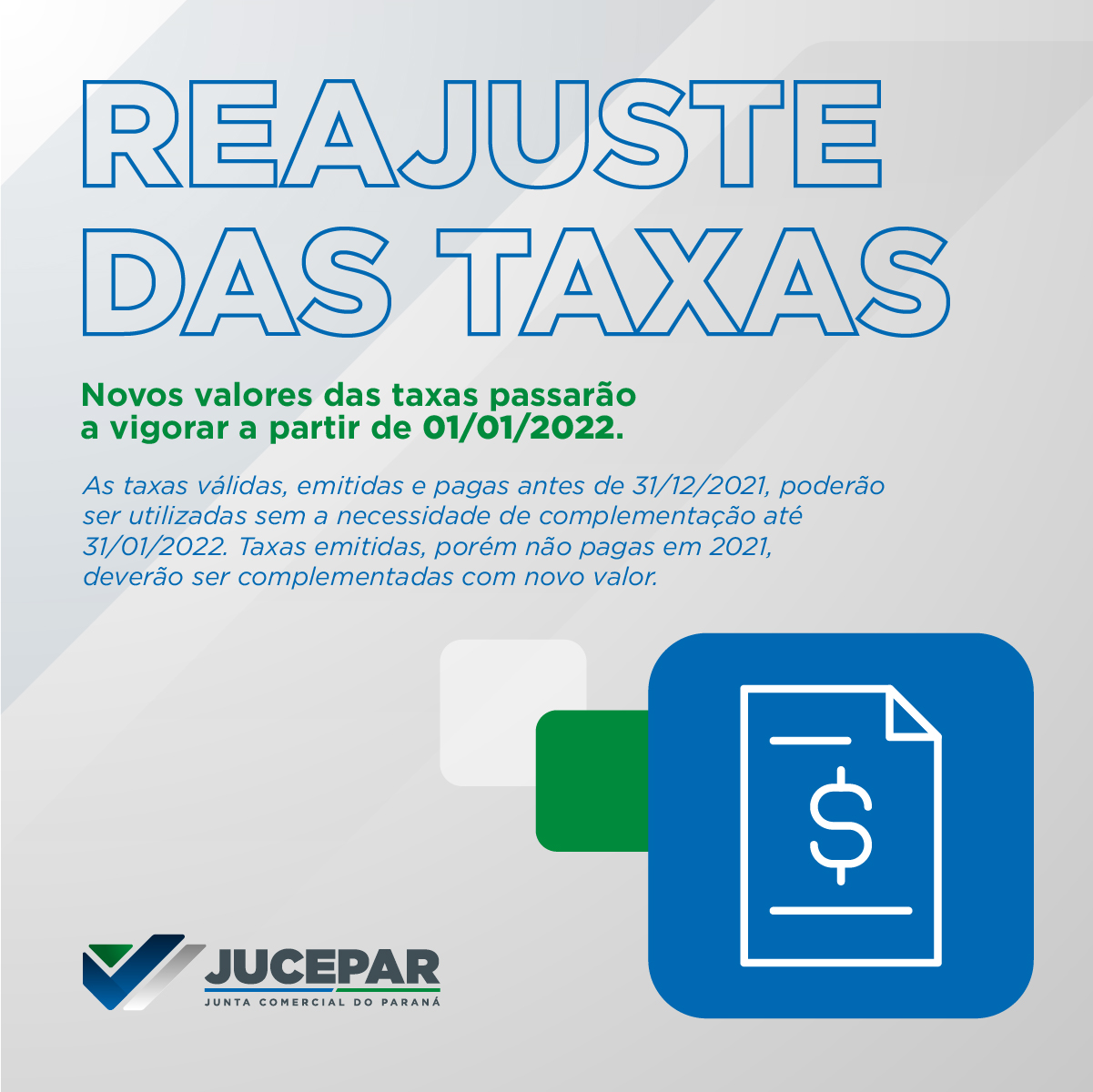 Reajuste de Taxas