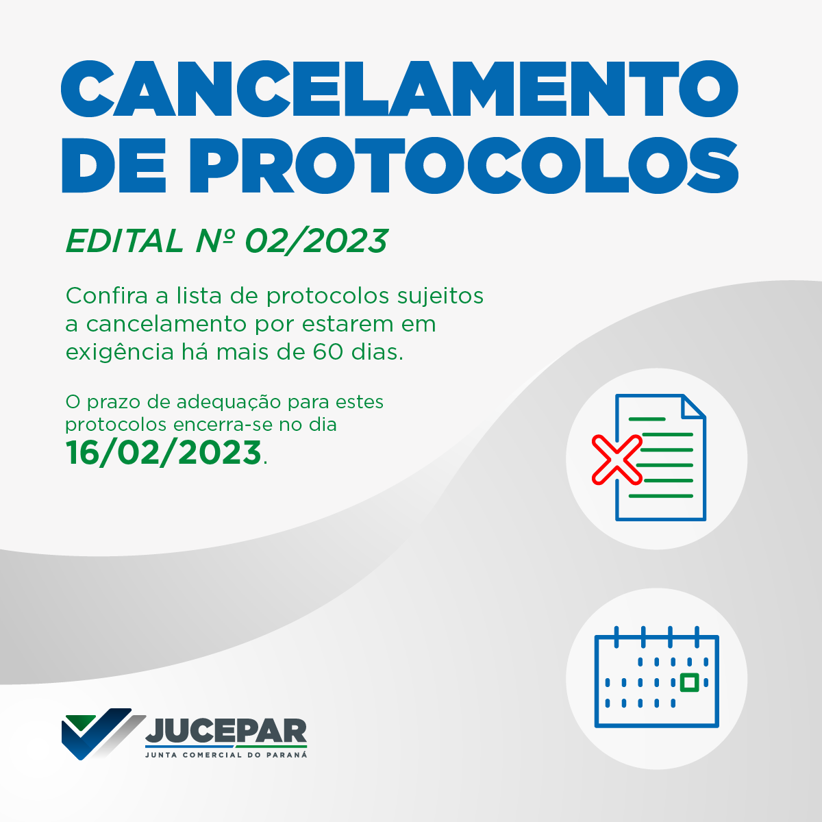 Cancelamento de Protocolos - Edital 02/2023