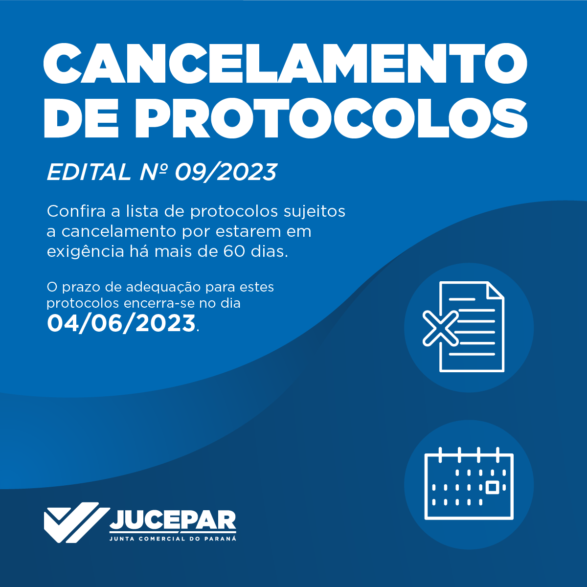 Cancelamento de Protocolos - Edital 09/2023