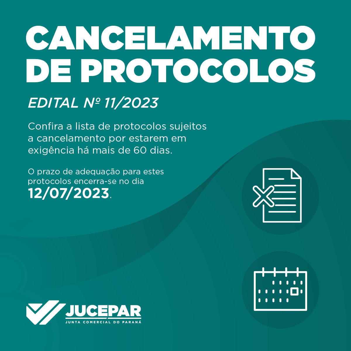 Cancelamento de Protocolos - Edital 11-2023