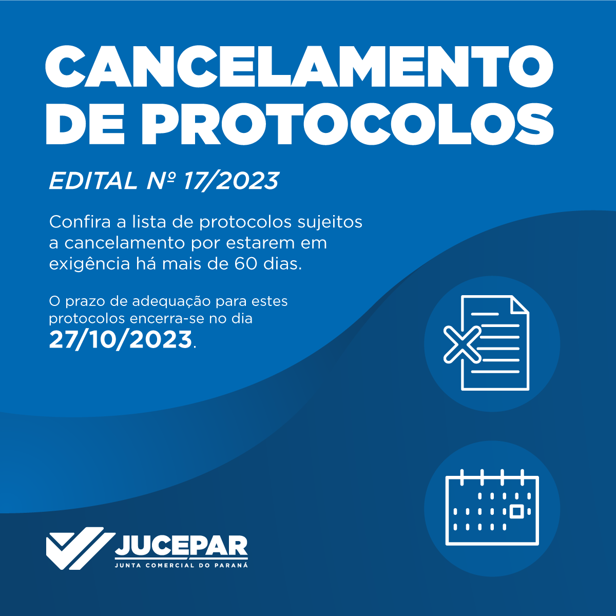 Cancelamento de Protocolos - Edital nº15/2023