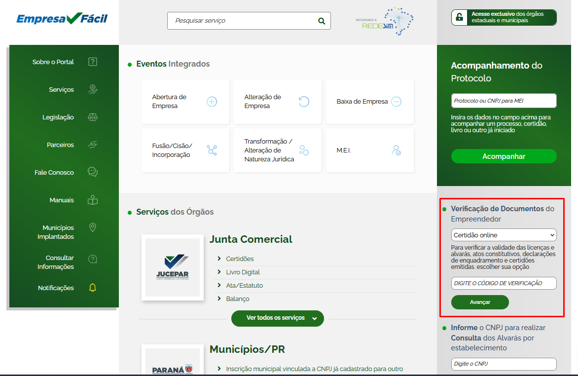 consulta certidão