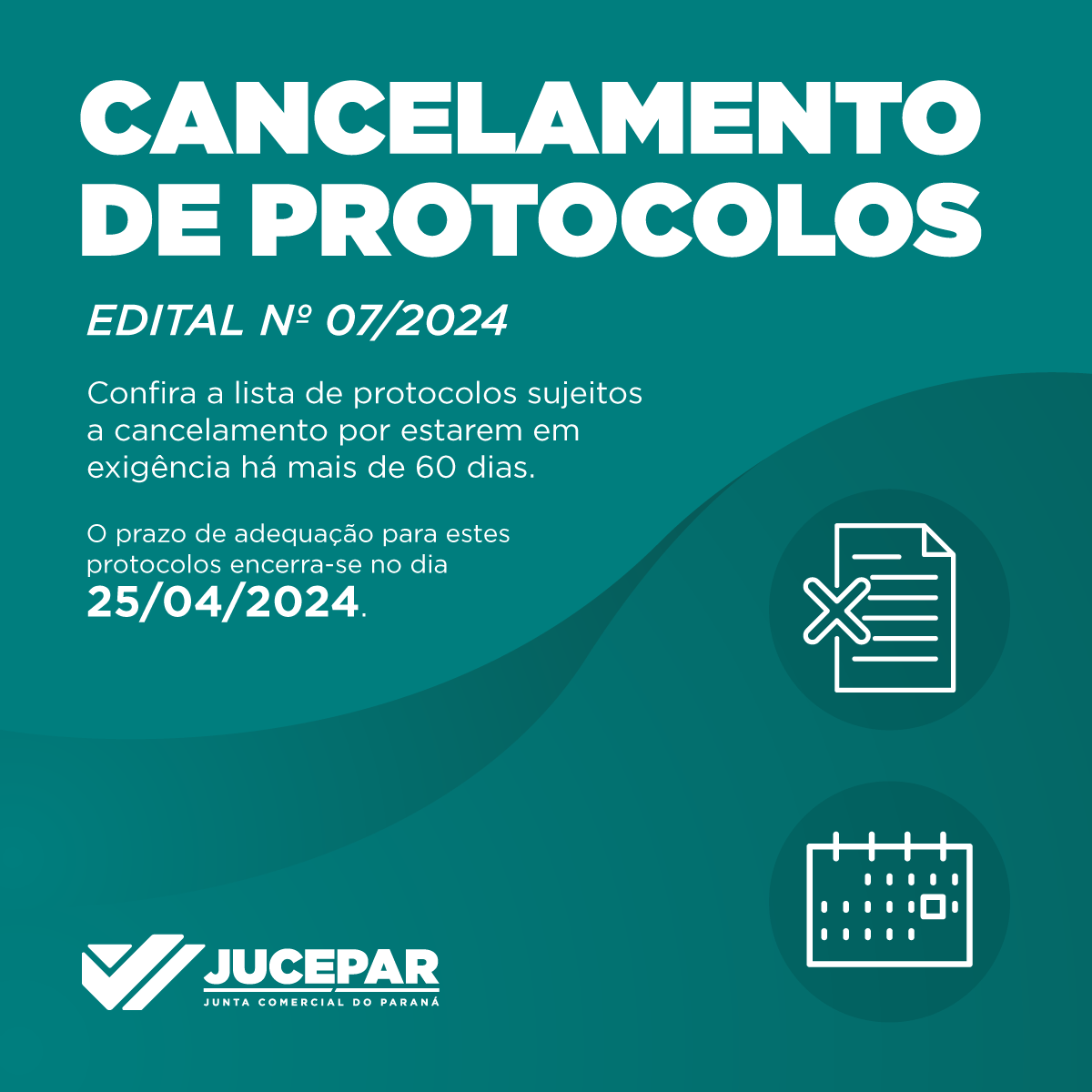 Cancelamento de Protocolos 07 2024