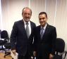 O presidente da Jucepar e da Anprej, Ardisson Akel, e o ministro do Desenvolvimento, Indústria e Comércio Exterior, Marcos Pereira