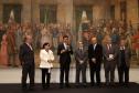 Governador Beto Richa participa da formatura de Agentes de Crédito da Fomento Paraná. Participaram do evento: presidente da Fomento Paraná, Juraci Barbosa Sobrinho, os secretários do Trabalho, Emprego e Economia Solidária, Luiz Claudio Romanelli e da Fazenda Luiz Carlos Hauly, e os deputados Douglas Fabrício e Fernando Scanavaca. Curitiba, 19-08-13. 