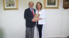 A secretária de Desenvolvimento Econômico e Tecnológico de Francisco Beltrão, Jovelina Chaves Silva, apresenta à Jucepar o projeto do Centro Empresarial.