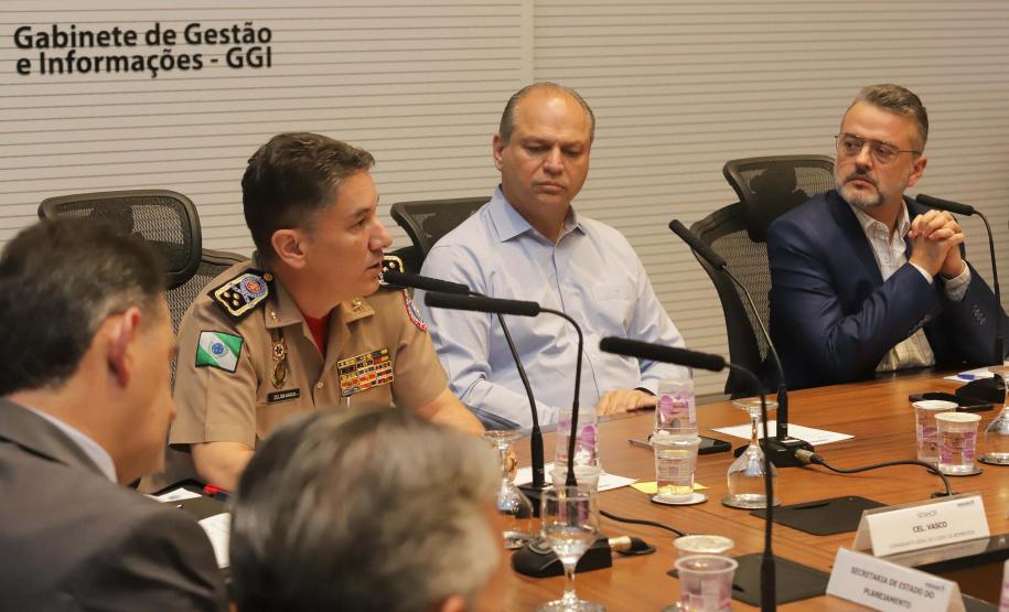 Reunião no Gabinete de Gestão e Informação (GGI) sobre o programa Descomplica Paraná.